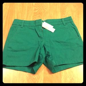 Green jcrew chino shorts 5” size 4